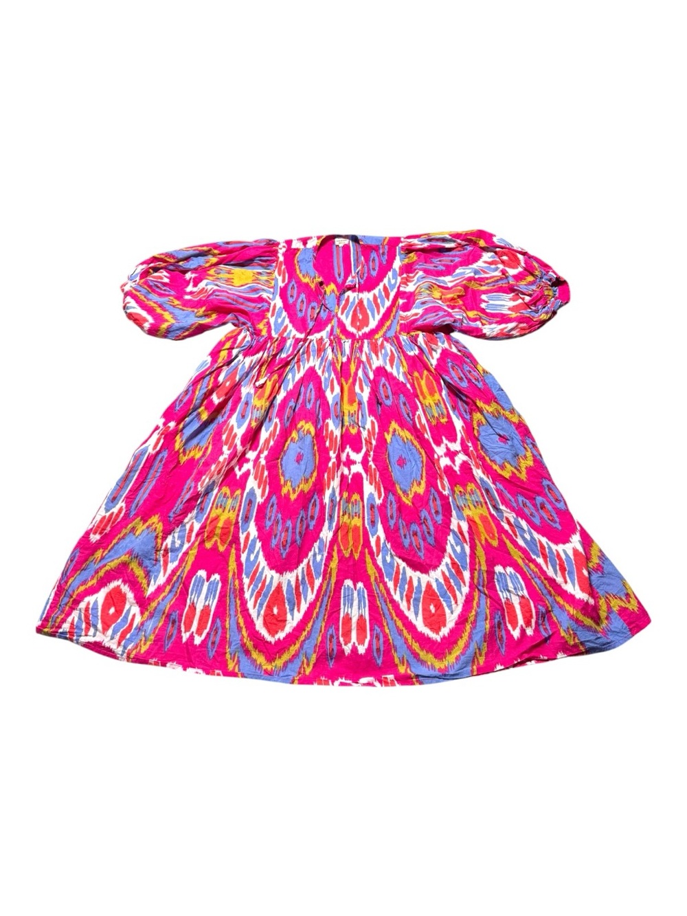 House Of Sundar Womens Large Maxi Dress Midi Puff Sleeves Boho Peasant